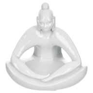 Buddha, white, H 11,5 cm