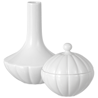 Home-Deco-Set, 2-tlg., "Landscape", Vase, Dose, Weiß