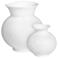 Home deco set, 2-pcs, Vases, Shape "Waves Relief", white
