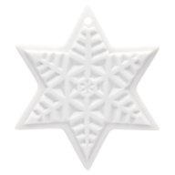 Christmas star, white, without glaze, H 4,3 cm