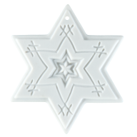 Tree decoration, christmas star, Medals white, H 5,5 cm