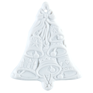 Tree decoration, bell with candle, Medals white, H 5 cm