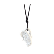 Anhänger "Sternzeichen" Steinbock, Weiß, Biskuit, 3,8 x 3 cm