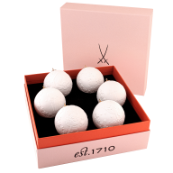 Kugel-Set, 6-tlg ., "Christmas Reliefs", Weiß, Biskuit