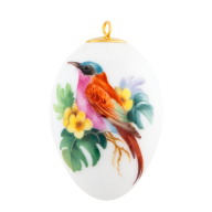 Easter egg, Exotic bird painting, carmine bee-eater, H 5 cm