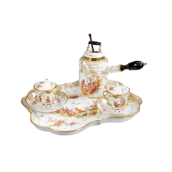 Schokoladendejeuner "Chinoserien", Chinoserien nach Höroldt, H 21,5 cm