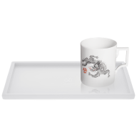 Home office set, 2-pcs, Mug "Ming Dragon", Platter "MEISSEN® Cosmopolitan" white