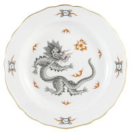 Vorspeise- und Dessertteller, Form "Neuer Ausschnitt", Ming-Drache, schwarz, Ø 18 cm