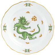 Vorspeise- und Dessertteller, Form "Neuer Ausschnitt", Ming-Drache, grün, Ø 18 cm