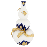 Flakon "Blaue Blätter mit Asthenkel 1", Unikat, Gudrun Gaube, H 30 cm