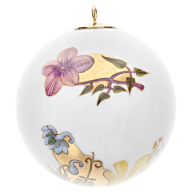 Ball, Floral tendrils, white rim, Ø 5 cm