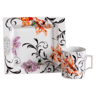 Home office set, 2-pcs, Mug, Vide-Poche, "Flower Ornament"