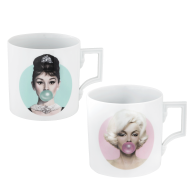 Big-Mug-Set, 2-tlg., "Legends blowing Bubbles - Collection" by Michael Moebius, Marilyn