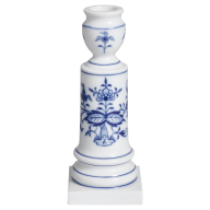 Leuchter, Form "Neuer Ausschnitt", Zwiebelmuster, kobaltblau, weißer Rand, H 14 cm