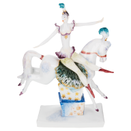 Zirkus Reiterin, Bunt und gold staffiert