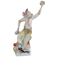 Zirkus Jongleur, Bunt und gold staffiert