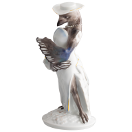 Elster Mrs. Moderate, Bunt und gold staffiert, H 20 cm