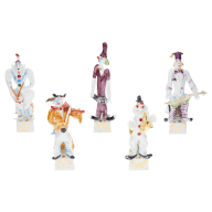 Musikclowns Set, Bunt und gold staffiert