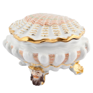 Dose, bunt und gold staffiert