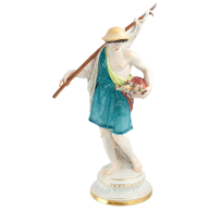 Fischer mit Netz, H 54 cm