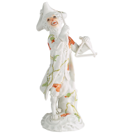 Affenkapelle Triangelspieler, Blumenmalerei Wilder Mohn, rot, H 14 cm