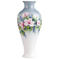 Vase mit Belag, Hibiskusblüten, H 46 cm