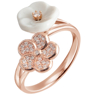 Ring Royal Blossom Pavé, 56 mm, 750 Roségold, 32 Brillanten 0,15 ct VS fw
