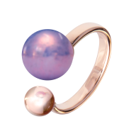 Ring Circle, Pearl Collection Lilac, 750 Roségold, 54mm, 1 Porzellanperle 10mm