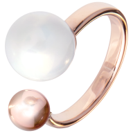 Ring Circle, Pearl Collection Pure White, 750 Roségold, 1 Porzellanperle 10mm