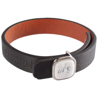 Lederarmband mit Monogramm (2 Buchstaben)  Platin