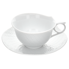 Teetasse, Form "Wellenspiel Relief", Weiß, V 0,15 l