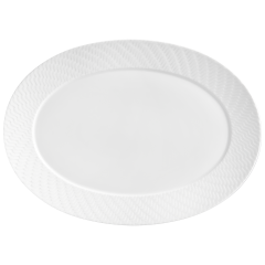 Platter, oval, large, Shape "No 41 Waves Relief", white, L 36 cm