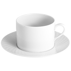 Cappuccino cup & saucer, Shape "No 41 Waves Relief", white, V 0,25 l