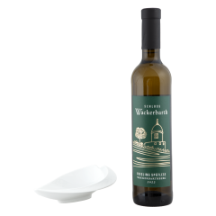 Wein-Set Schale, 2-tlg., Wackerbarth Riesling Spätlese 0,5l, 9,5 % vol., Schale, Form "Wellenspiel Relief"