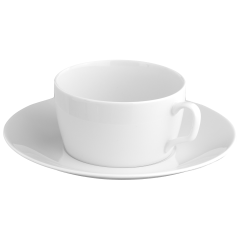 Cappuccino cup & saucer, Shape "MEISSEN® Cosmopolitan", white, V 0,3 l
