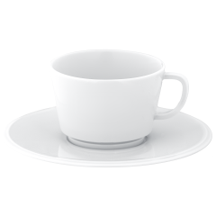Cappuccino cup & saucer, Shape "Vitruv", white