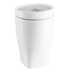 Coffee to go Becher mit Porzellandeckel, klein, Form "Nova", Weiß, V 0,35 l