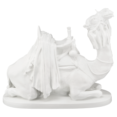 Liegendes Reitkamel, Weiß, L 52 cm