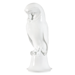 Vogel Eule, Weiß, H 35 cm