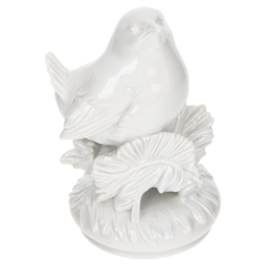 Vogel Zaunkönig, Weiß, H 11 cm