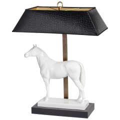 Tischleuchte Pferd Grande, Weiß, H 48 cm