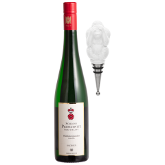 Wein-Set, 2-tlg., Schloss Proschwitz Weißburgunder 0,75 l, 12 % vol., Flaschenverschluss Affe nichts sehen