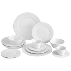 Starter-Set, 14-tlg. für 2 Personen, Form "Vitruv Graphic", Weiß