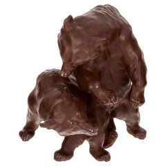 Bärengruppe, Böttgersteinzeug, H 20 cm
