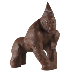 Gorilla, Böttgersteinzeug, H 38 cm