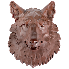 Urstück Maske Wolf, Böttgersteinzeug, 31 x 26 cm