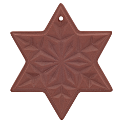 Baumschmuck Weihnachtsstern Schneeflocke, Medaillen, Böttgersteinzeug, H 5 cm