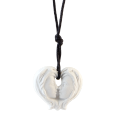 Anhänger "Sternzeichen" Zwillinge, Weiß, Biskuit, 3 x 3,4 cm