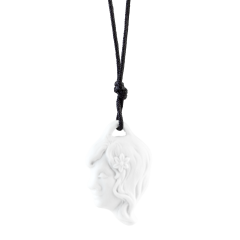 Anhänger "Sternzeichen" Jungfrau, Weiß, Biskuit, 4 x 2,6 cm