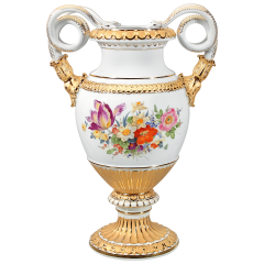 Schlangenhenkelvase "Blumenbukett", H 49 cm